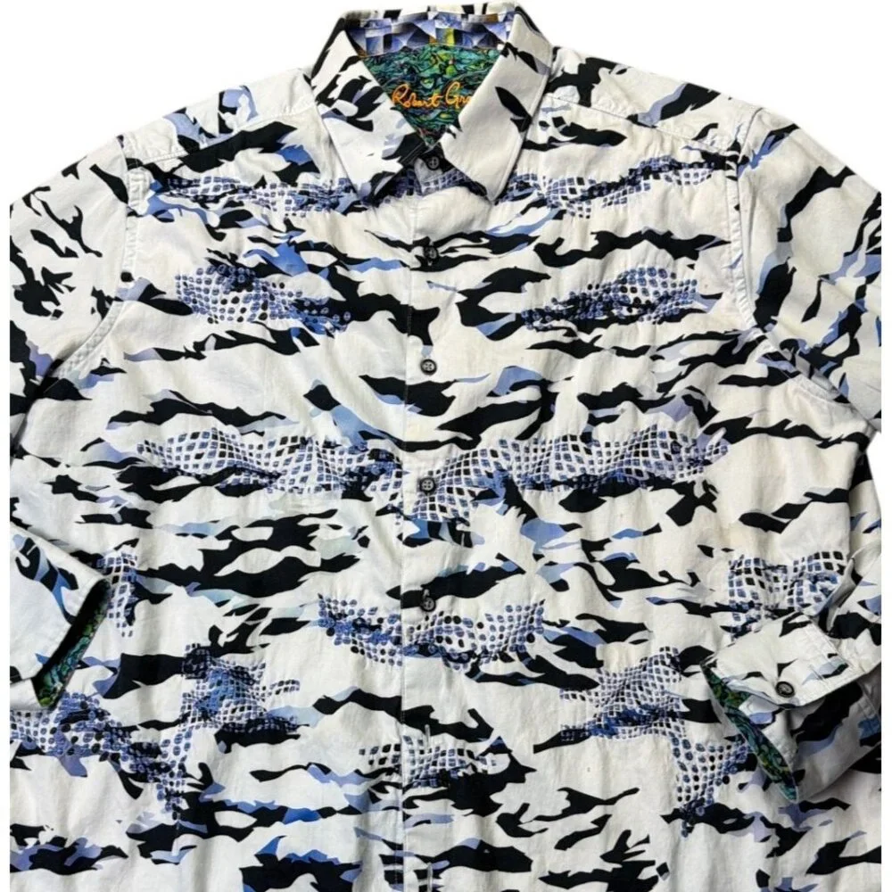 Robert Graham Mens Long Sleeve Button-Up Shirt 2XL Multicolor Abstract Pattern - Picture 2 of 9
